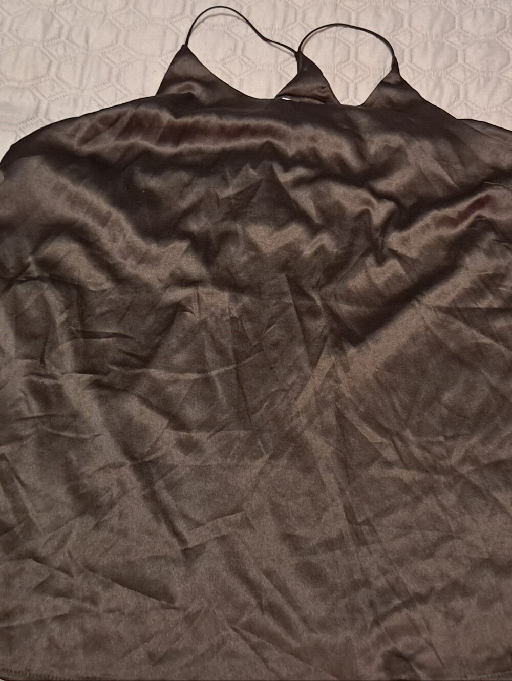 Womens Black Satin-Look Camisole Top - Classic Minimal Style 2XL - Picture 1 of 7